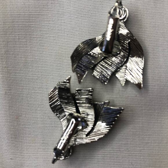 Vintage Lot of 4 Earrings & Brooch Coro Signed Silver Mod MCM Modern Retro - Picture 8 of 14